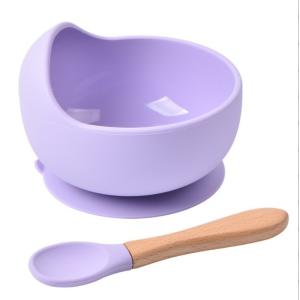 2-Pack Silicone Baby Feeding Set Suction Bowl and Spoon Dinnerware Supplies for