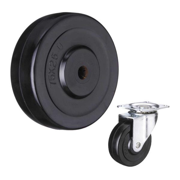 Quality WBD 100mm  4" Fixed Light Duty Solid Rubber Casters wholesale