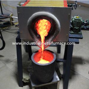 Tilting 70KW Iron Melting Induction Furnace 25kg Iron Teel Shell Melting Furnace