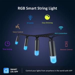 Outdoor String Lights 38Ft 40LED Decorative Lights for Patio Party Wedding