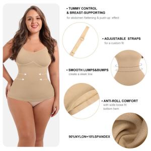 Nonwoven Seamless Shapewear Hexin Plus Size Tummy Control Shaper in Nylon and