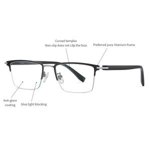 OEM/ODM Combination Glasses Half Frame Blue Light Blocking Eyewear