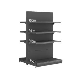 Single-Sided Metal Supermarket Shelf with Powder Coated Finish