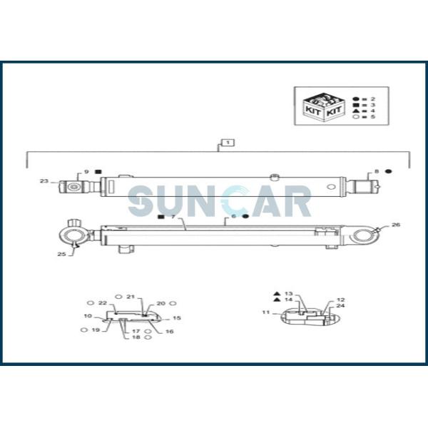 Quality PS01V00003R300 Bucket Cylinder Piston Seal Kit fits CNH CX55B wholesale