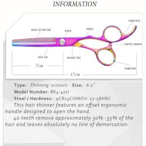 Special Hairdressing Colourful Scissors Smooth Handfeel For Engraving Shaping
