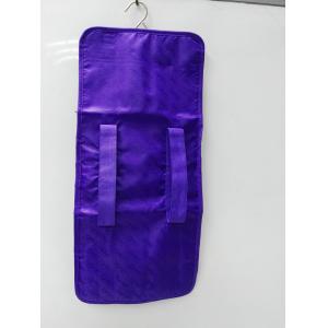 Purple Non Woven Fabric Electronics Organizer Travel Case With Three Layer