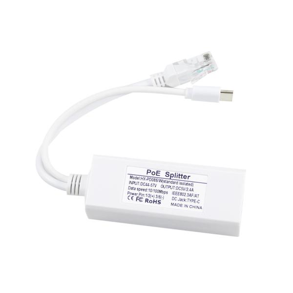 Quality 1Gbps Switch Capacity USB Type-c Poe Splitter For Power And Ethernet Rj45 Shield Plug wholesale