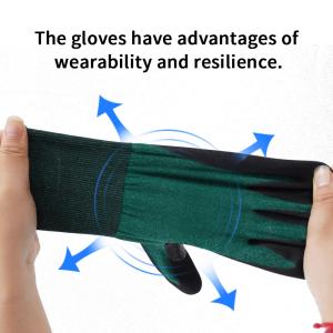 Cut Resistant A2 Nitrile Coated Reinforced Finger Gloves Anti-Slip Labor