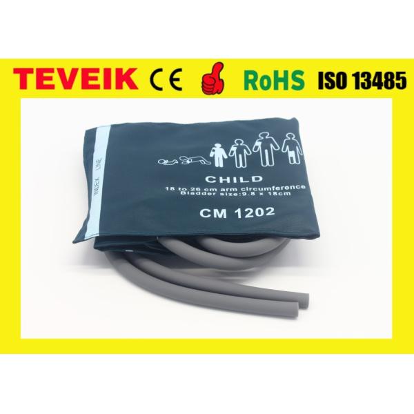 Reusable Pediatric/Child NIBP Cuff with Double Hose, Arm cir18-26cm, Nylon