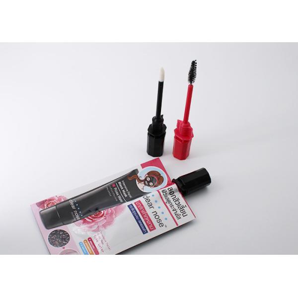 Quality Cosmetic Paste Small Liquid Spout Bags With Lash Curler Brush Gravure Printing wholesale