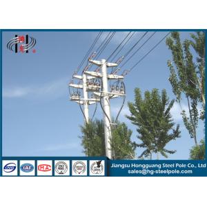 China Polygonal Shape Steel Tubular Power Transmission Poles With Custom Painting on sale