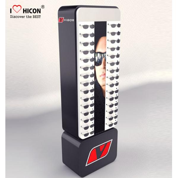 Black Sunglasses Display Case Freestanding Acrylic Top Sunglass Display Cabinet