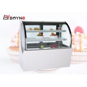 White Colour Arc Shape Bakery Pastry Display Chiller Slide Door Cabinet