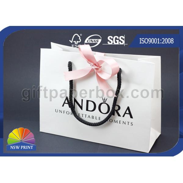Quality Logo Embossing Custom Printed Paper Gift Bag with Ribbon Closure for Luxury Gift wholesale