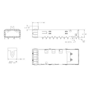1888674-1 QSFP+ Cage Connector Press-Fit Through Hole