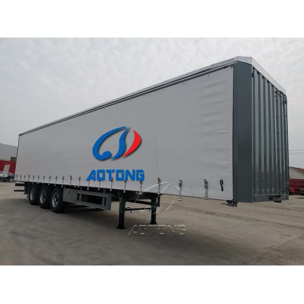40-80 Tons Load Capacity Steel Van Type Truck Trailers With Dual Line Braking