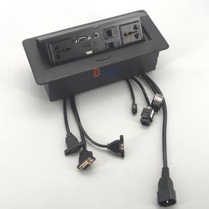 Power Supply Office Desk Power Sockets Square Corner With Audio Video Connector