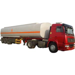 China Carbon Steel Oil Storage Tank , Oil Tanker Trailer With Leaf Spring Suspension on sale