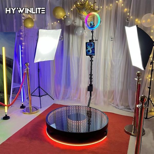 Quality led light 100cm Diameter 360 LED Photo Booth With Free Flight Case wholesale