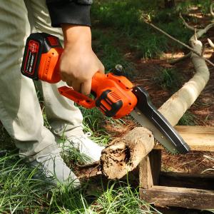 Cordless Rechargeable Mini Chainsaw 6 Inch Brushless Electric Chainsaw Battery