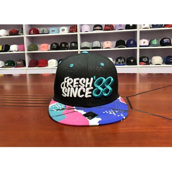 Quality Hot Sales ACE Unisex Characteristic 6 panels Sublimination Print Bill With 3D Embroidery Logo Snapback Flat Brim Cap wholesale