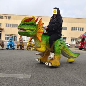 China Electric Coin Operated Animatronic Dinosaur Ride Scooter for Amusement Park on sale