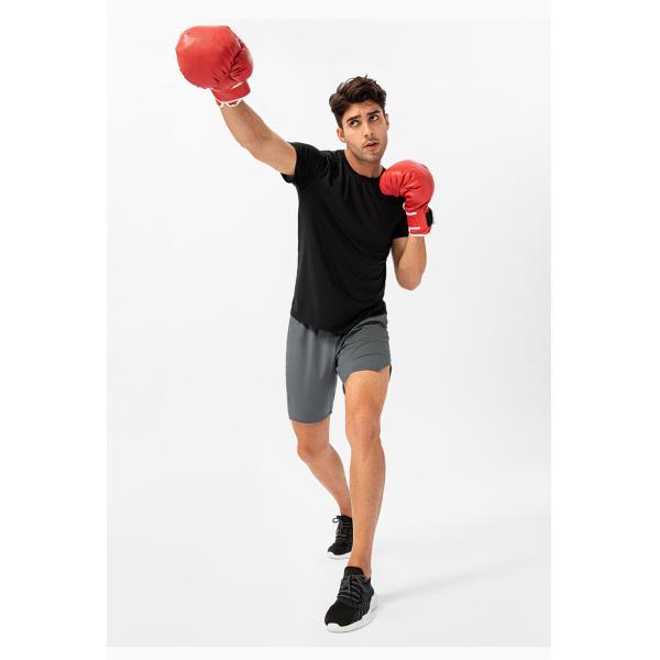 Spring and Summer Men Loose Running Quick Dry Clothes Round Neck T-Shirt Absorbent Breathable Fitness Sports Casual Short-Sleeved Clothes