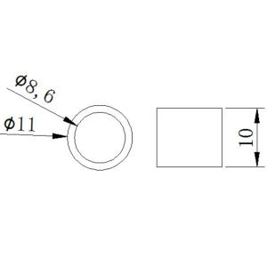 Lead Zirconate Titanate Piezoelectric Tube , Piezo Cylinder Ø11xØ8.6x10mm
