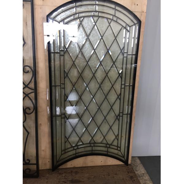 Arch shape decorative bevel glass for wood doors with glue chip beveled 1