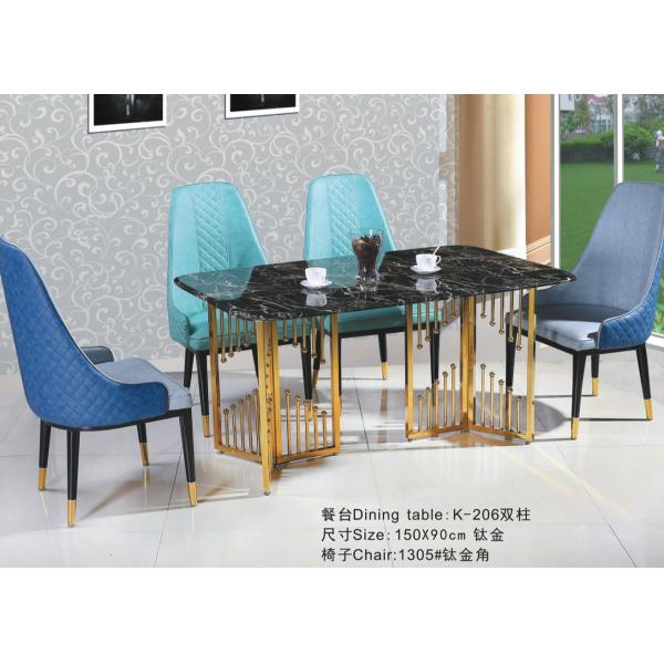Quality Anti Collision 150*90*75cm Wrought Iron Marble Table wholesale