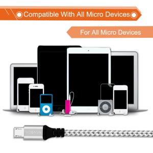 2.1 A USB Data Cable For Android Phone Tablet Nylon Braided Fast Charging