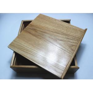 Cheap Clear Varnished Empty Wooden Gift Boxes , Custom Wooden Box With Sliding Lid Eco - Friendly for sale