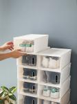 10 Pairs Plastic Shoe Box Organizer Clear Stackable Small Shoe Drawer