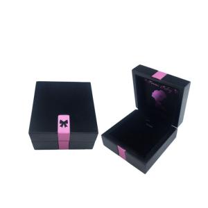 Cheap Matt Lacquer Custom Wooden Ring Box 12x8x4cm For Wedding Proposal for sale