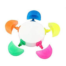 Cheap 5 Color Multi Color Highlighter Pen With Human Shape Coral Shape Pp Material for sale
