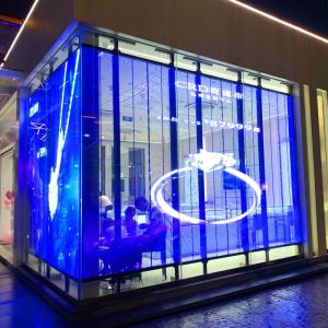 Stable Performance Brand Chain Stores Clear Glass Video Advertising Screen P2.6