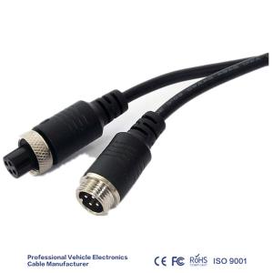 3.8mm Car Reverse Camera Cable , 4 Pin Extension Cable With Lock