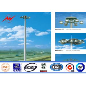 Polygonal 6 sections 60M Q345 Material High Mast Pole with Winch