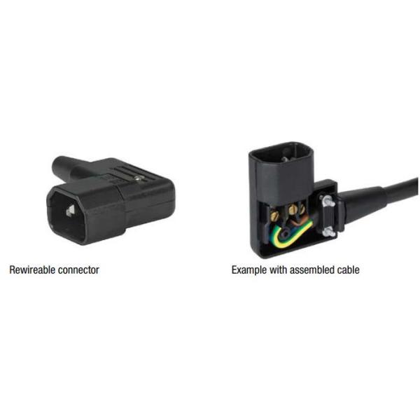 IEC 60320 Cable Mount AC Electrical Plug JA-2233-2 10A 250VAC 3PIN Screw Inlet Rewireable Male Power Entry Connector