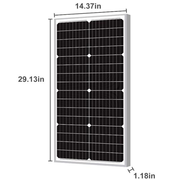 50W 12V Monocrystalline Solar Panel For Sustainable Battery Charging Of RV Camper SUV