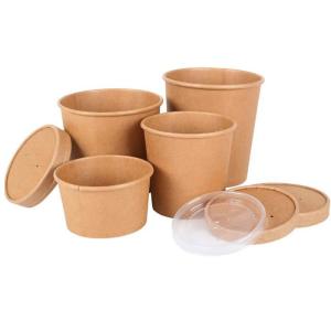Disposable single wall printing paper soup noodle bowl cup with lid icream cup
