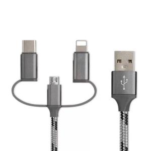 3 IN 1 SYNC AND CHARGE CABLE, LIGHTNING MICRO TYPE-C FOR ALL SMART PHONES
