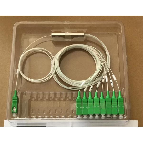 1x64 Steel Tube Plc Optical Splitter IN/OUT 0.9mm G657A1 1m Pigtail With SC UPC