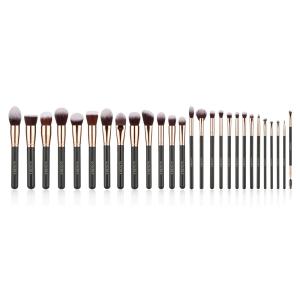 Vegan Synthetic Hair Makeup Brushes 27Pcs With Forest Wood Handle