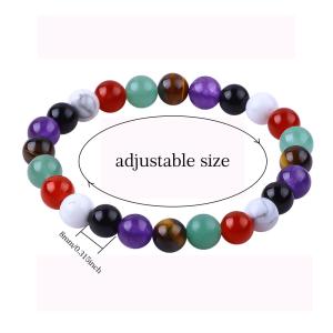Handmade Elastic Crystal Gemstone Bead Anxiety Healing Bracelet