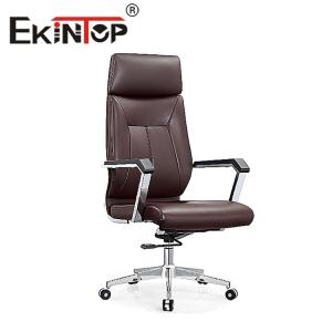 China Swivel Officeworks Leather Office Chair , Adjustable Genuine Leather Executive Chair on sale