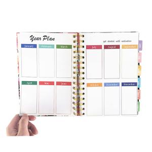 Gold Spiral Binding Academic Year Planner with Work Management and Organized