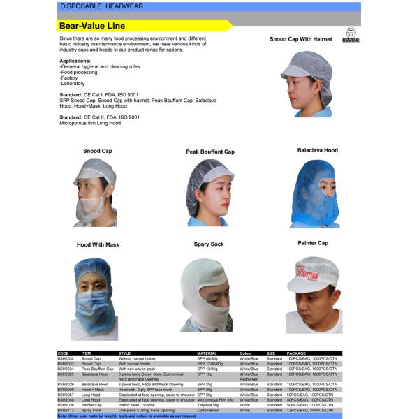 OSFA Cotton Protective Sterile Disposable Hood White With Overlock Sewing