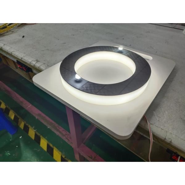 3D Acrylic LED Edge Lit Signs Brass / Chromed Wall Mounted