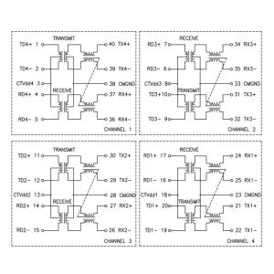 HX1259NL / HX1259NLT 4x 10/100Base-T DATACOM TRANSFORMER , LP1259ANL